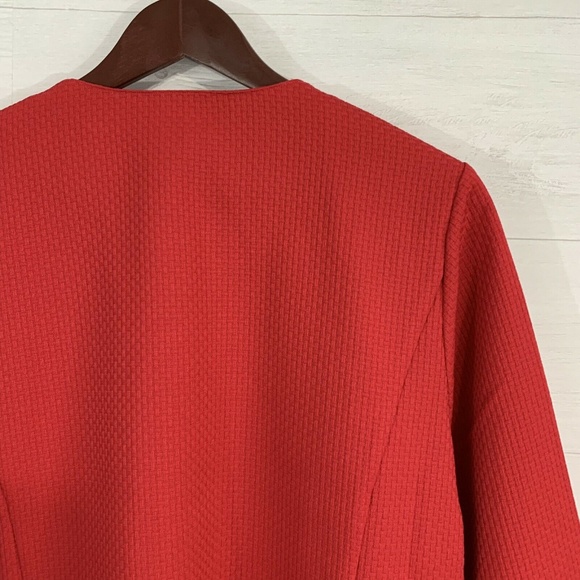 Bob Mackie Red Textured Knit Gold Zippy Blazer - Picture 5 of 7